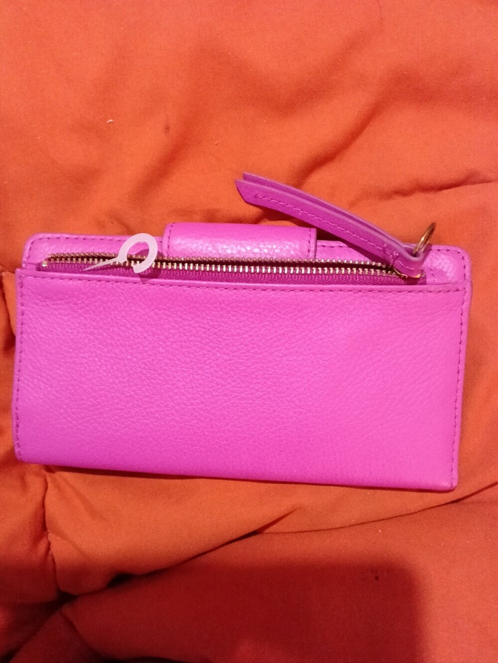 Fossil Emma RFID Bright Pink Leather Clutch Wallet Wristlet - Picture 2 of 7